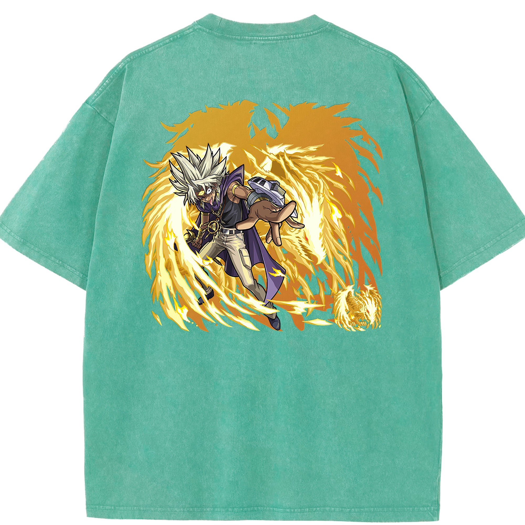 （画像用） 遊☆戯☆王 Yu-Gi-Oh! 綿100% ヴィンテージ風 半袖Tシャツ（背面プリント）